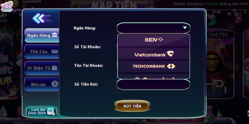 Những phương thức giao dịch được hỗ trợ tại 789Club